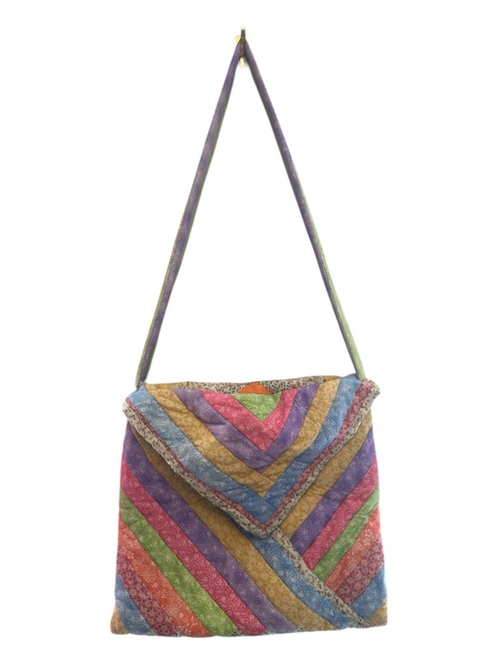 Handmade Y2K Era Colorful Multistripe Blanket Crossbody Bag - Women
